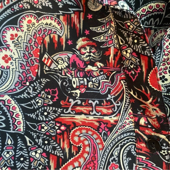 Talbots Christmas print stretch blouse - Picture 2 of 5